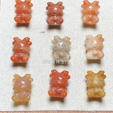 天然珊瑚玉小猪小龙雕刻件果冻料手串配饰DIY配件饰品