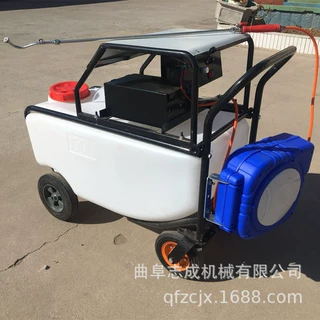 新型手推式打药机150升四轮推车式喷雾机多功能养殖消毒机