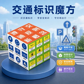 交通文创警察魔方定制logo印刷道路标识110讲座宣传活动礼物玩具