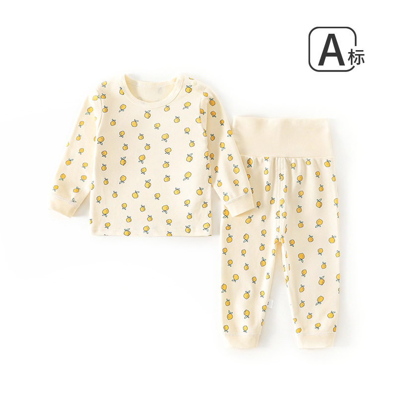 Cotton Baby Underwear suit High Waist Belly Protecting Spring and Autumn suit Pajamas Baby Home Clothes Base Autumn Clothes and Pants