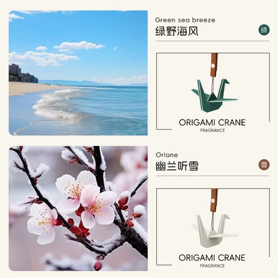 Car Perfume Aromatherapy paper crane fragrance 123013 [full - green-wild-sea-breeze-orchid-to-snow-combination-package