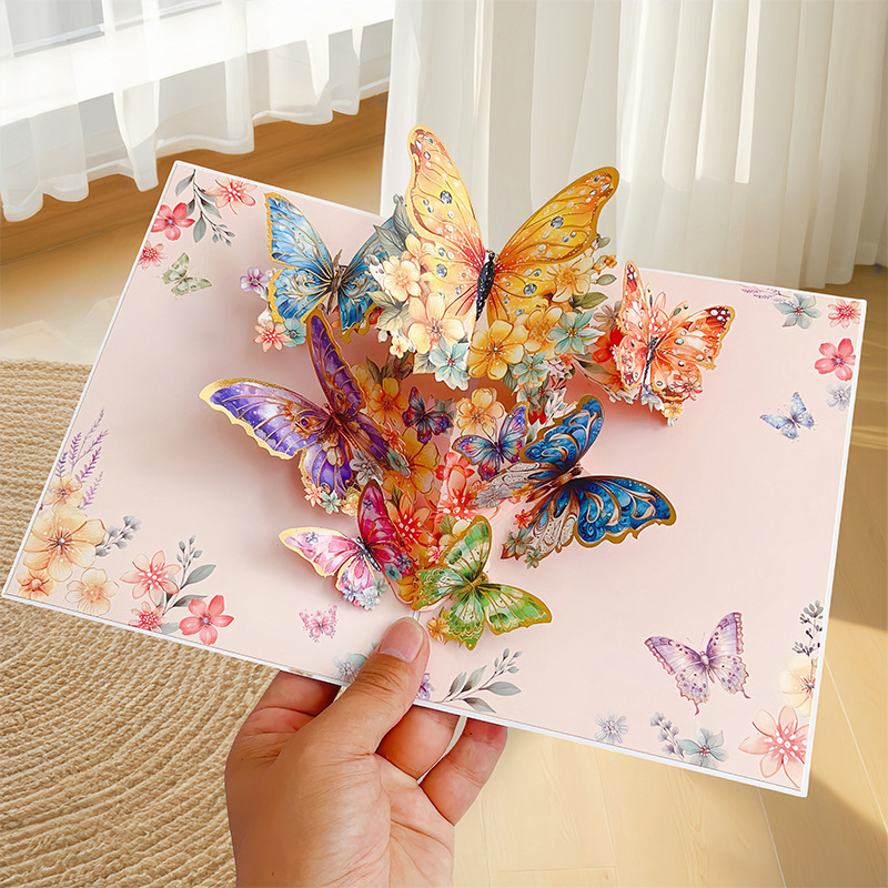 新しい教師の日立体グリーティングカード 3D 花束誕生日カード感謝祭ギフト教師のためのクロスボーダー工場卸売|undefined