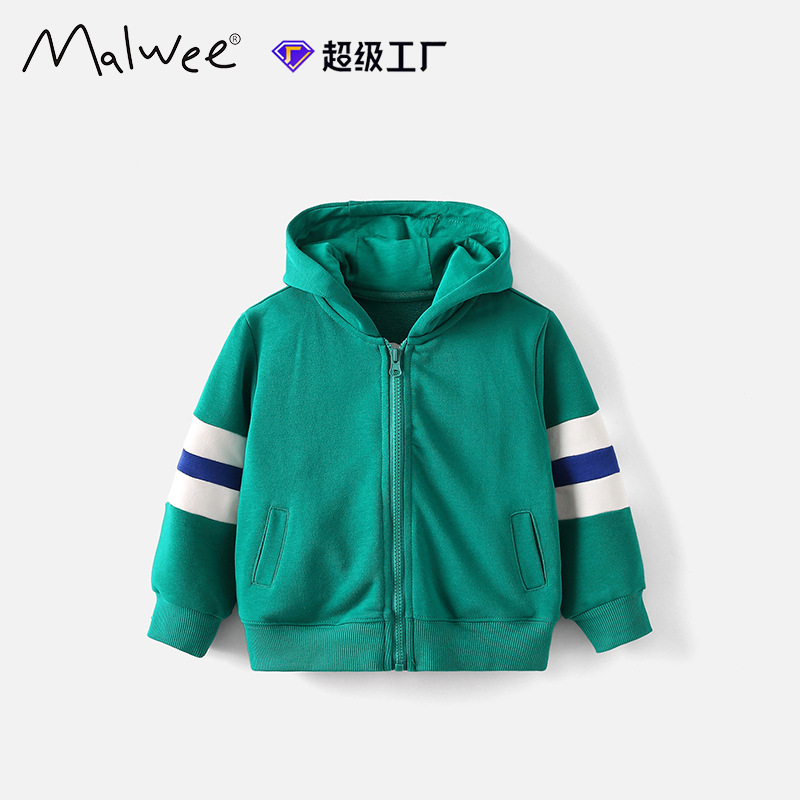 Malwee transfronterizo chaqueta de niño nuevo otoño y invierno Europa y los Estados Unidos niños con capuzas cardigan con cremallera de manga larga chaqueta