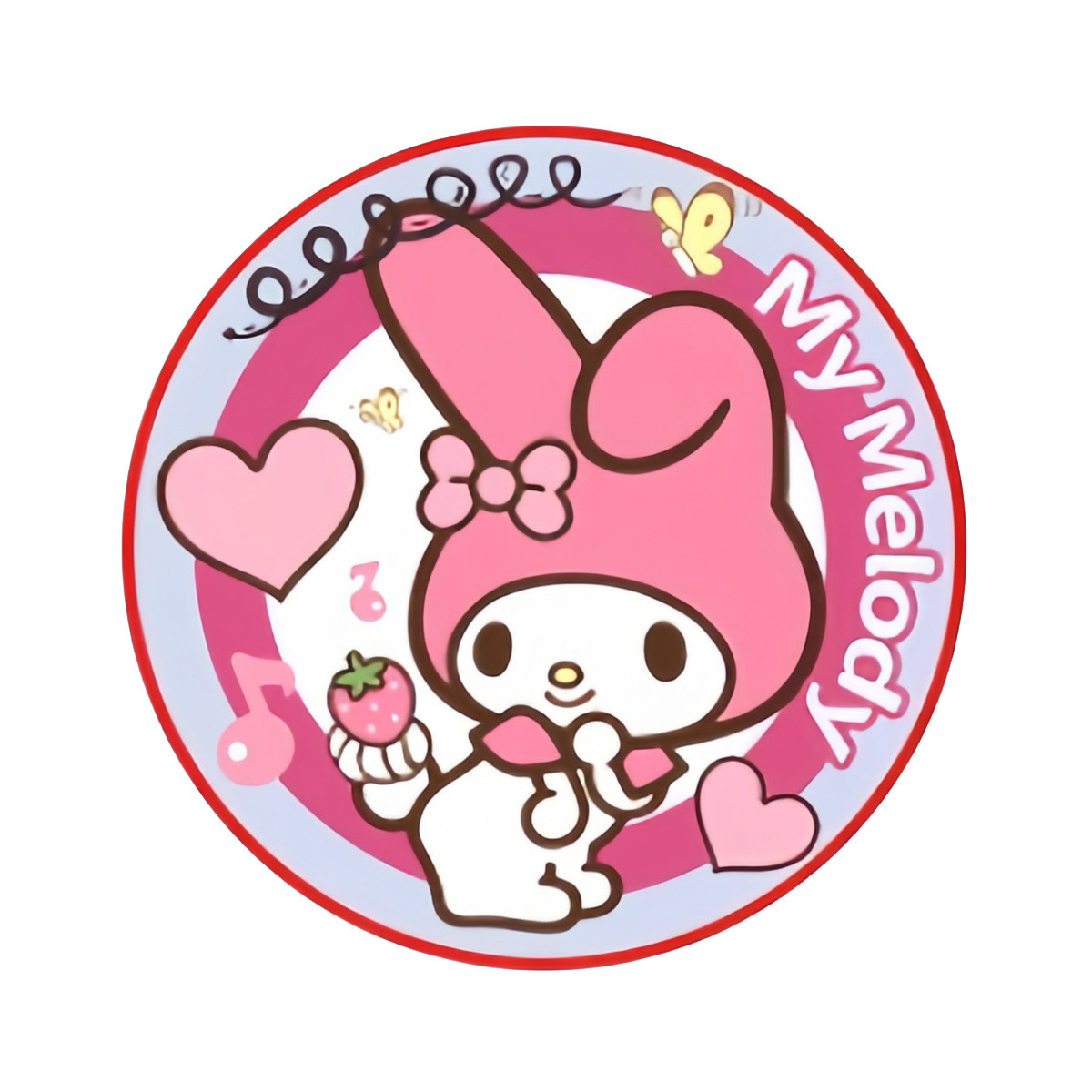 [Bolsa] dibujos animados Sanrio pequeño espejo redondo mini portátil de estaño espejo unilateral con espalda tarjeta espejo de bolsillo