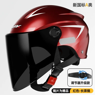 Motorcycle Safety Supplies | Motorcycle Helmet for Men and Women - 3c-certification-red-long-tea-mirror-new-gb-class-a