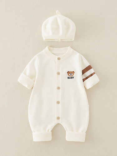 Fall New Arrival A-Type Baby Knitted All-in-One Suit for Toddlers and Kids, Boys' Autumn Outfits and Crawling Wear
