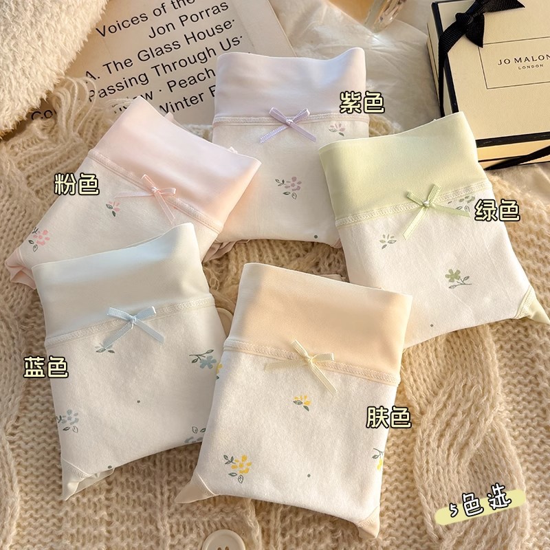 Pure Cotton Underwear for Women, Mid-Waist, Hip-Lifting, Thin, Quick-Drying, Antibacterial, Traceless, Breathable Student Briefs for Girls