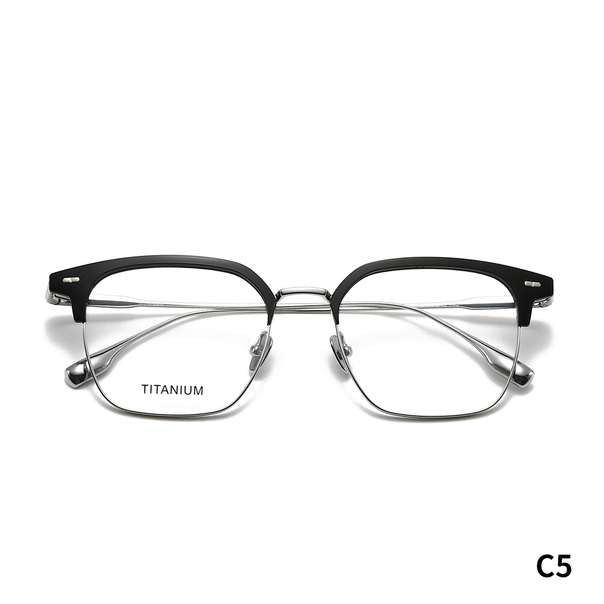 STUDIOMUKU gafas de diseño minimalista de marcos de cejas, diseño de contraste, estilo de ojos retro