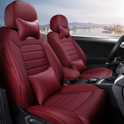 Modelə uyğun (Original) oturacaq örtükləri Intermediate Leather Fully Surrounded Seat Cover - burgundy-deluxe-edition-wear-resistant-leather