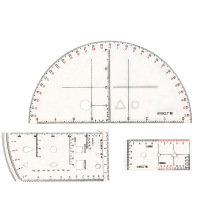 刻印款坐标梯尺 小指挥尺 半圆尺标图尺阵地作业指挥尺炮兵三件套