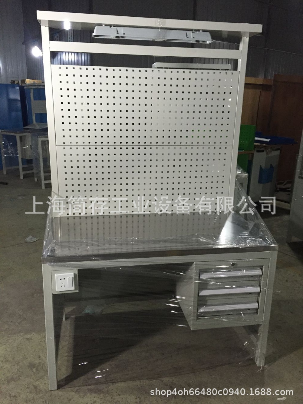 重型方孔挂板工作桌 模具桌 钳工桌不锈钢方管操作台实验室工作桌