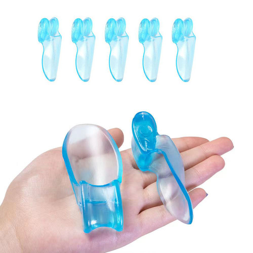 Transparent blue silicone thumb deformity corrector toe separator big toe deformity corrector anti-friction toe cover