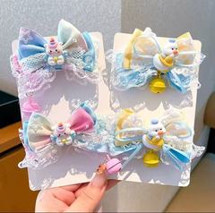 蝴蝶结可爱儿童发夹头饰小女孩女童宝宝洛丽塔小黄鸭铃铛顶夹发饰