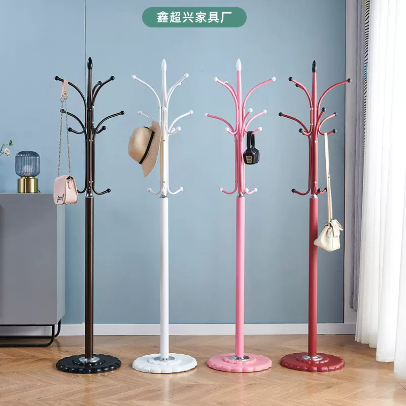 铁艺衣帽架落地式卧室挂衣架客厅立式挂包架家用大理石晾衣架跨境