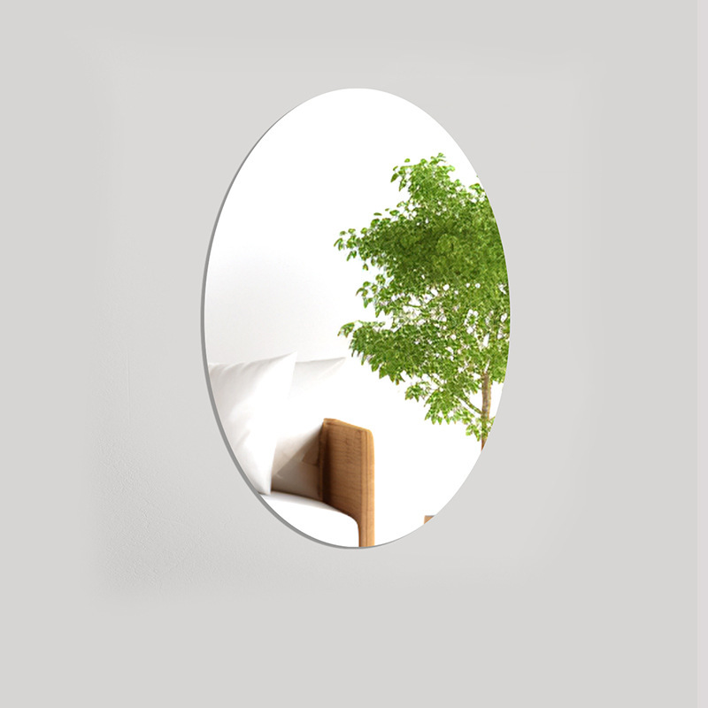 Cross-Border Oval Acrylic Mirror Three-Dimensional Wall Sticker Washbasin Soft Mirror Bedroom Living Room Background Wall Decoration