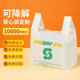 可降解塑料袋背心袋食品级水果超市外卖打包袋可降解塑料袋手提袋