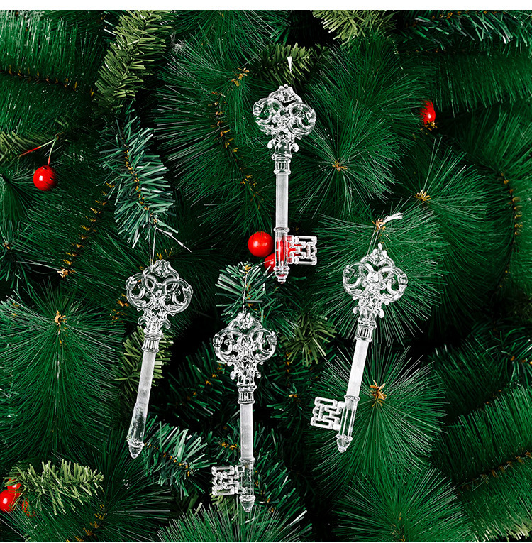 Weihnachtsbaum-Dekoration, transparenter Schneeflocken-Anhänger, kreative neue Hirsche zum Aufhängen, Weihnachtsbaum-Dekoration_voghion.com