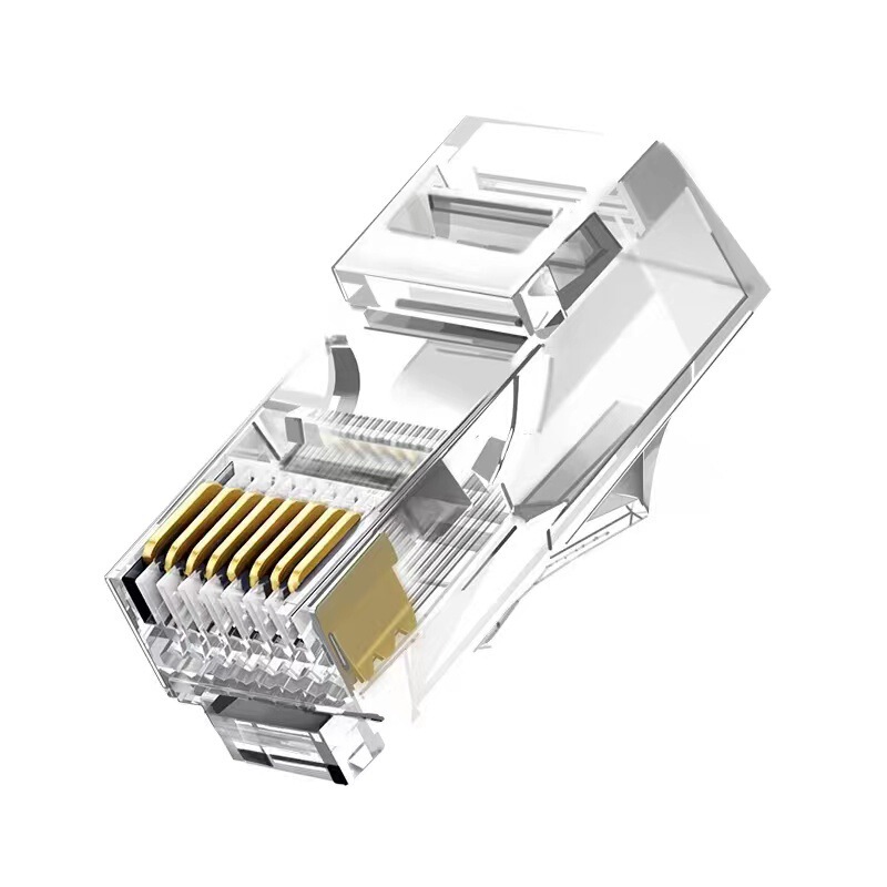Manufacturer Wholesale Category 5 Crystal Head Rj45 Network Cable Connector 8P8C Unshielded Gold-Plated Pure Copper Crystal Head Elbow