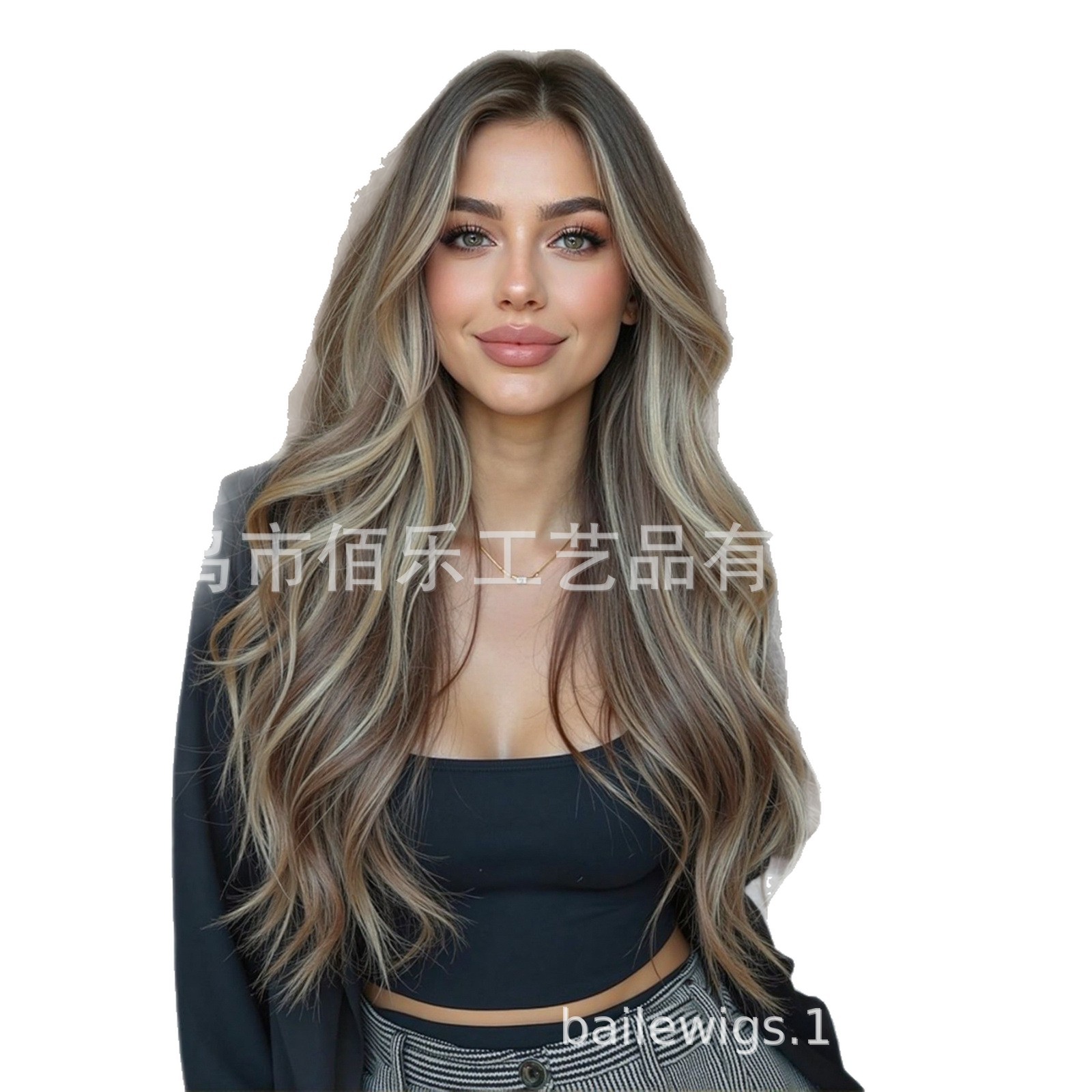 Gran área de encaje 13 * 6 pelucas de cabello de mujer cubierta de cabello marrón teñido gradiente rizos largos Europeos y estadounidenses venta caliente de encaje de peluca