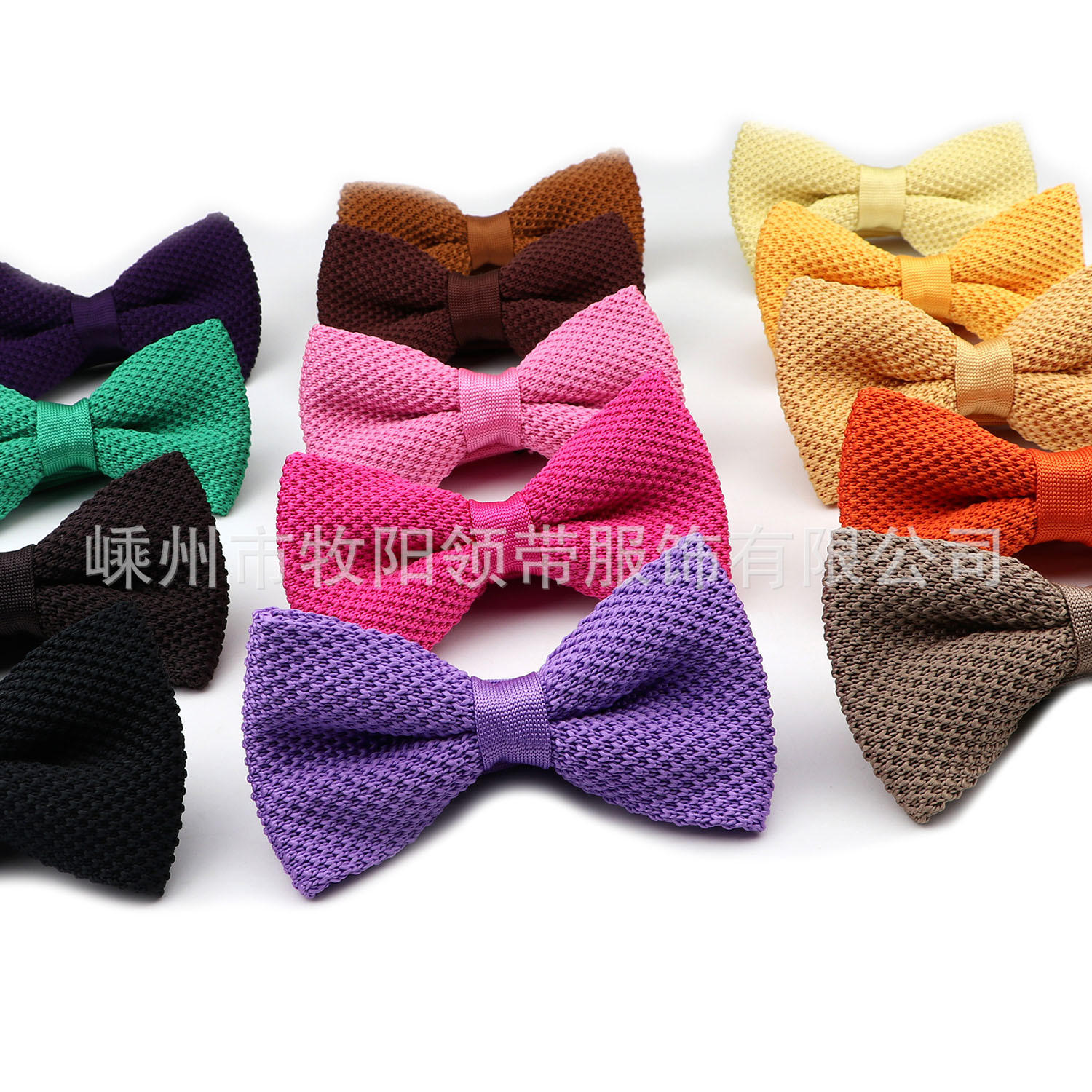 Solid color knitted woven design bow tie for men and women with bow…