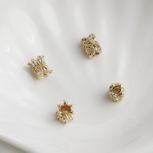 14K����ɫ�ʯ�U��Ͱ����� С�U�����仨�д������ diy���Ʒ