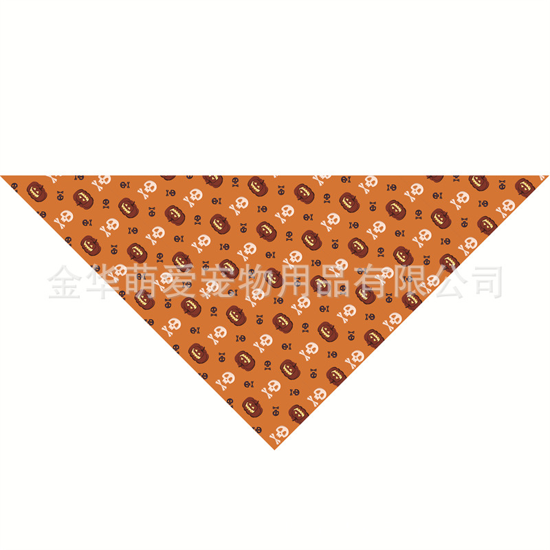Venta directa de fábrica nueva toalla de saliva para mascotas de Halloween toalla triangular para mascotas babero para perros toalla de saliva para perros puede hacer pedidos