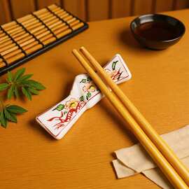 手绘陶瓷日式杂货  筷子架筷架筷托 陶瓷可爱摆件 创意家居摆件