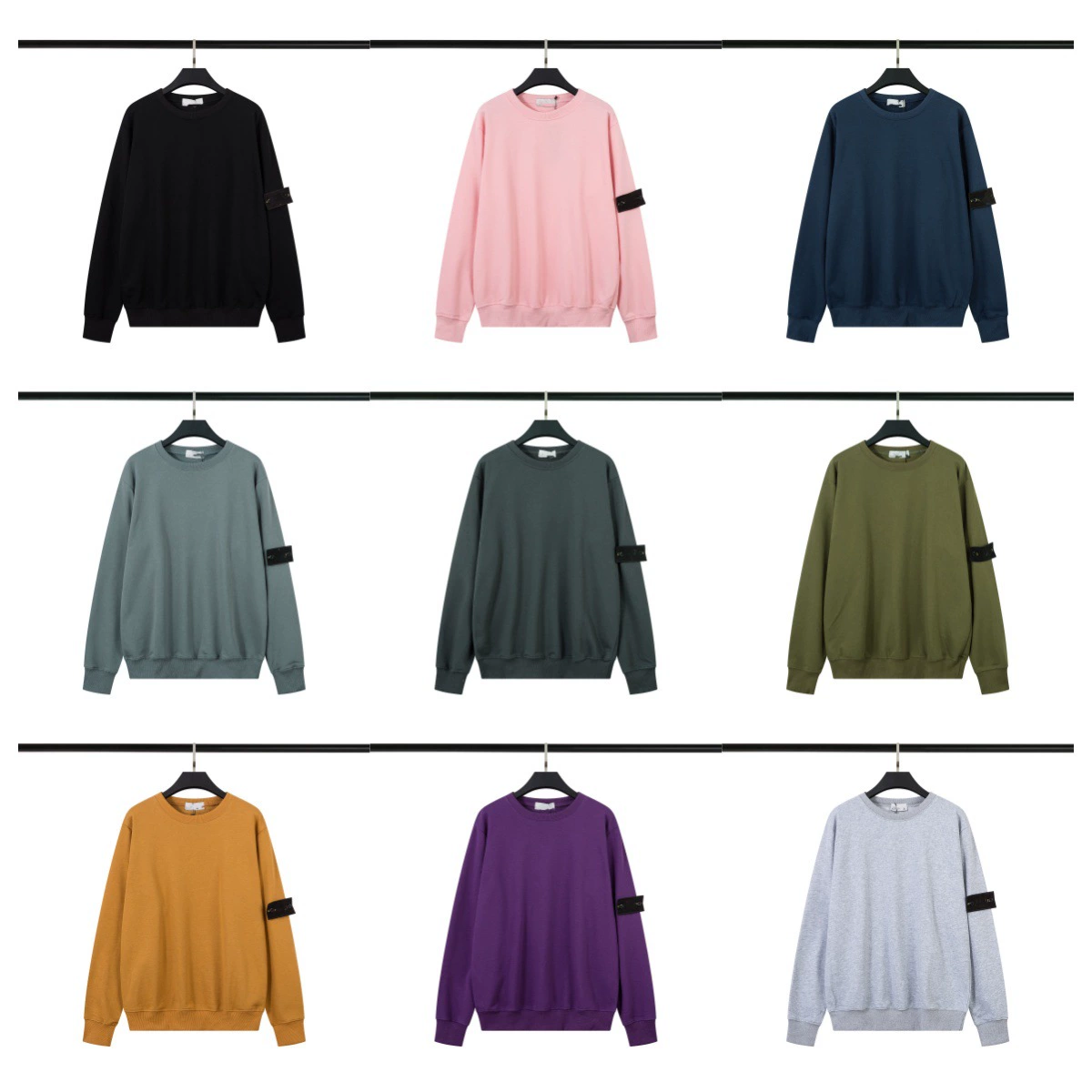 Трансграничная поставка новых однотонных хлопковых толстовок на весну и осень, свободных унисекс-рубашек с длинными рукавами оптом