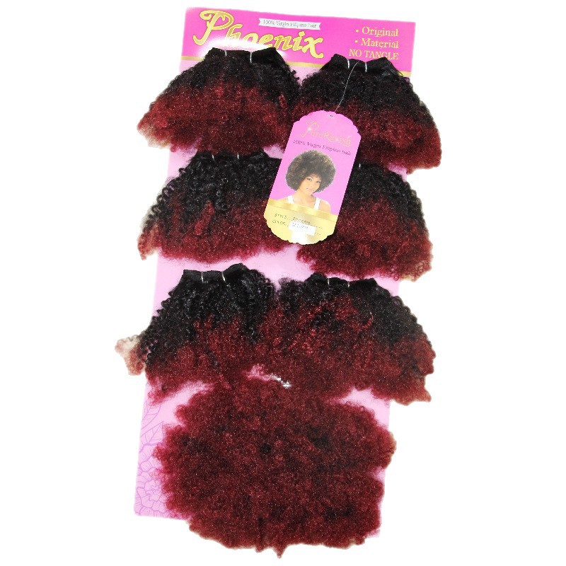 Synthetic Afro Kinky Hair Weft Blend Hair with Closure