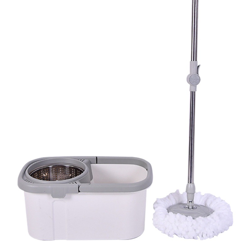 Juego de cubo de fregona giratoria para aumentar el cuerpo del cubo grueso, presión de mano, drenaje fácil, comercio exterior al por mayor
