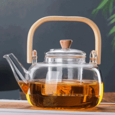 customized Glass Gantry pot transparent Glass teapot EPE Packing tape Heat Glass teapot