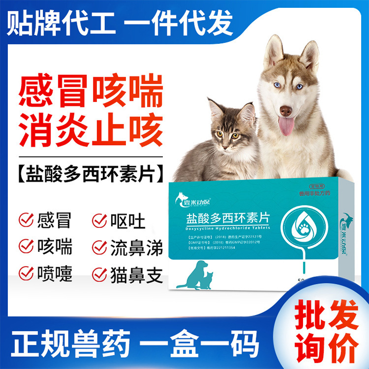 Pet Medicine, Dog Cold Medicine, Cat Cough, Kennel Cough, Cat Nasal Branch, Sneezing, Doxycycline Hydrochloride Tablets