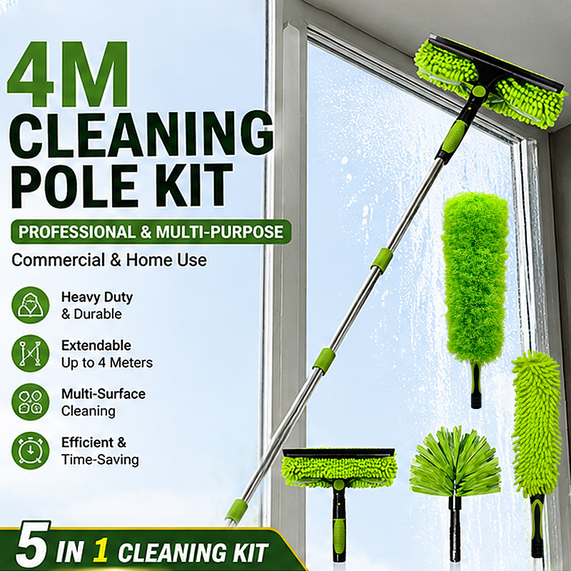 Cross-Border 4m Chenille Duster and Glass Wiper Set with Ultra-Long Handle, Adjustable Length, Dual-Purpose Glass Wiper Cross-Border 4m Chenille Duster and Glass Wiper Set with Ultra-Long Handle, Adjustable Length, Dual-Purpose Glass Wiper