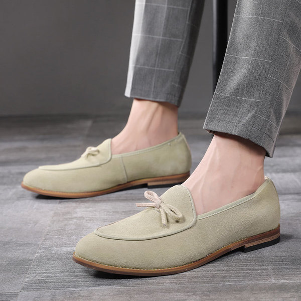 British Versatile Genuine Matte Men's Shoes Fashion Bow Trendy Men's Shoes