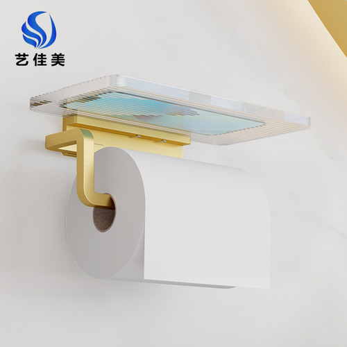Factory direct supply bathroom roll paper holder without punching toilet paper box bathroom light luxury acrylic paper towel holder