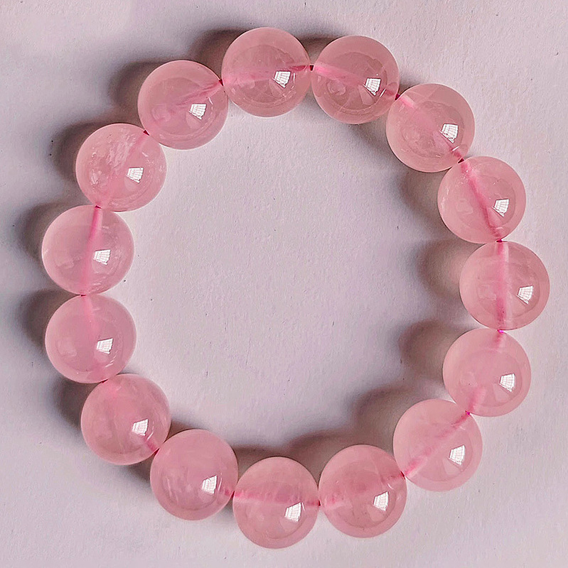 Natural Horse Pink Crystal Bracelet Collection Grade Madagascar Pink Crystal Hibiscus Stone Marriage Stone Kuantang East China Sea Wholesale