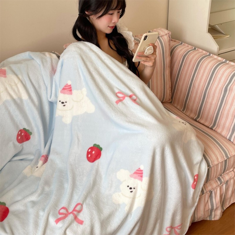 インスガールズミルクベルベットブランケット、夏用エアコンブランケット、オフィス昼寝用小型ブランケット、コーラルベルベットソファカバー|undefined