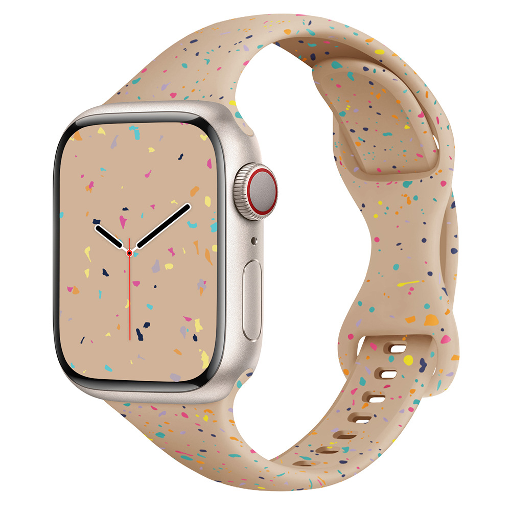Aplicable a Apple Watch correa iwatch9 cintura pequeña mariposa botón de color chip nuevo tipo de mujer s8765 correa creativa