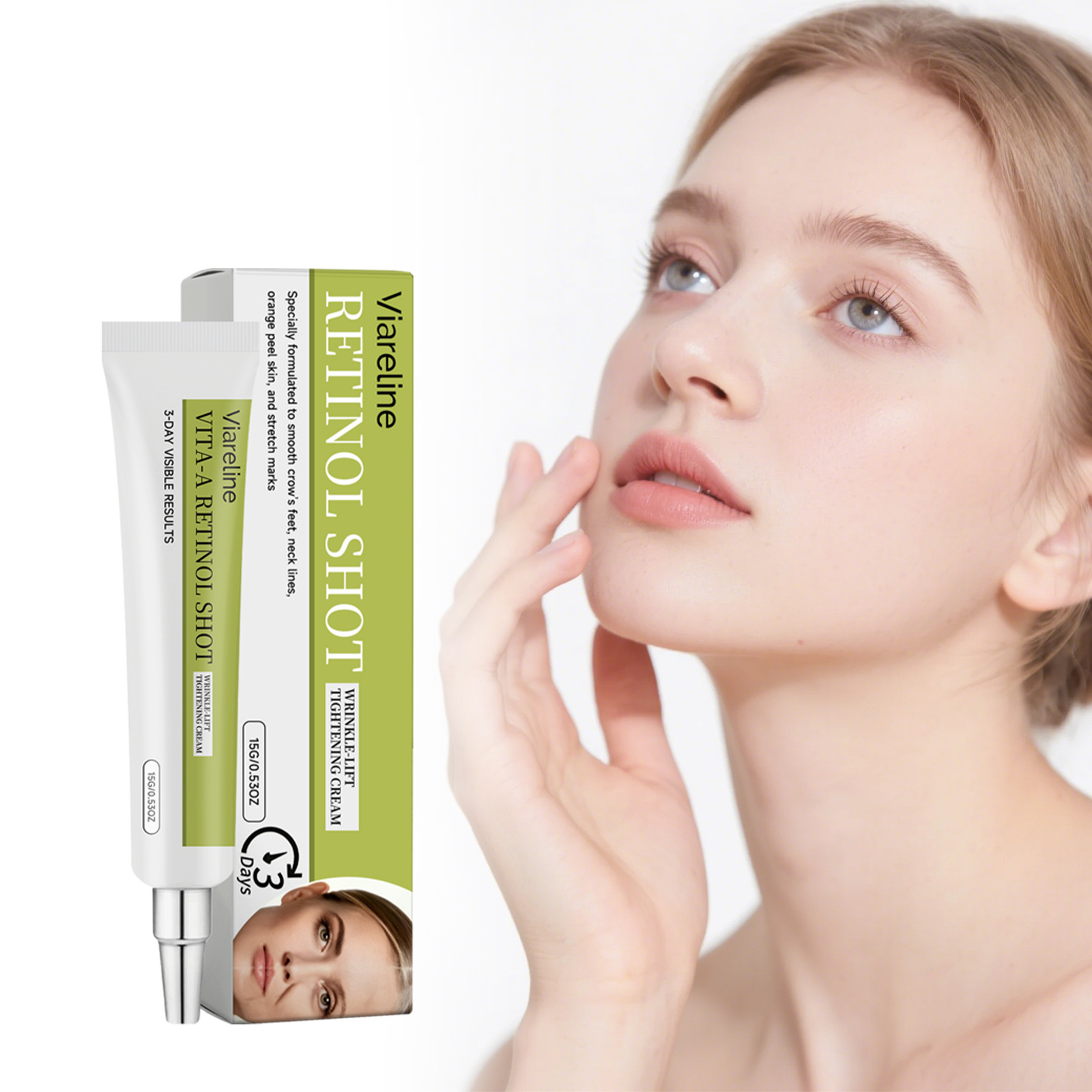 Viareline Retinol Rejuvenating Cream Hydrating and Gentle Care for Facial Skin, Moisturizing Daily Skin Care Cream
