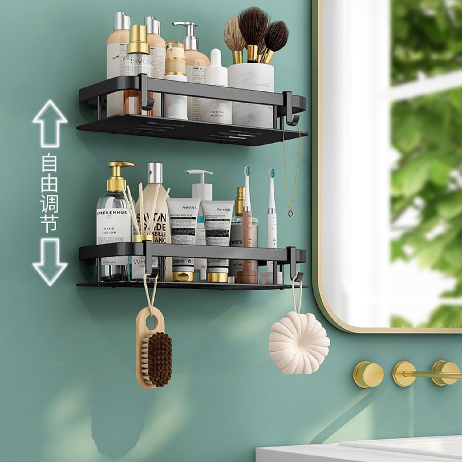 Transfronterizo dedicado fuente directa de fábrica baño traje de almacenamiento baño ponche libre rack de almacenamiento ventosa rack de almacenamiento