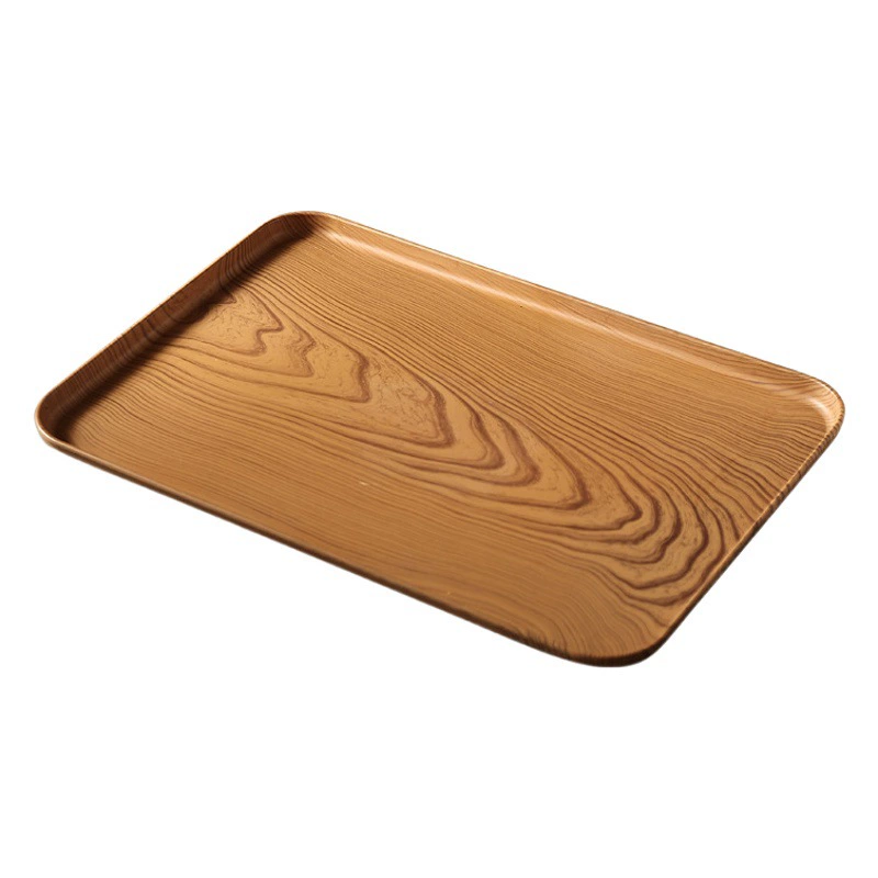 Трансграничное легкое роскошное пластиковое блюдо в японском стиле из искусственного дерева с костяным плевком Бытовой поднос для чайной чашки Тарелка утолщенный прямоугольный поднос для чая