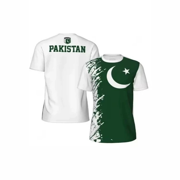 Pakistan Flag Football T-Shirt for Men, Fashionable Summer National Emblem 3D Print Jersey, Casual Quick-Dry Breathable Pakistan Flag Football T-Shirt for Men, Fashionable Summer National Emblem 3D Print Jersey, Casual Quick-Dry Breathable