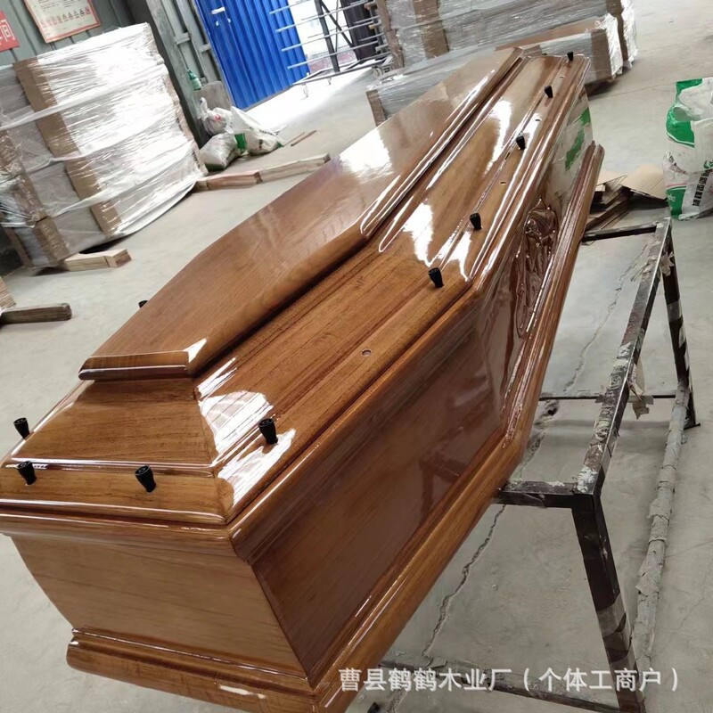 Solid Wood European-Style Coffin, Western-Style Burial Supplies, Wooden Coffin, Sacrificial Coffin, Paulownia Coffin, Foreign Trade Coffin, Coffin Wholesale