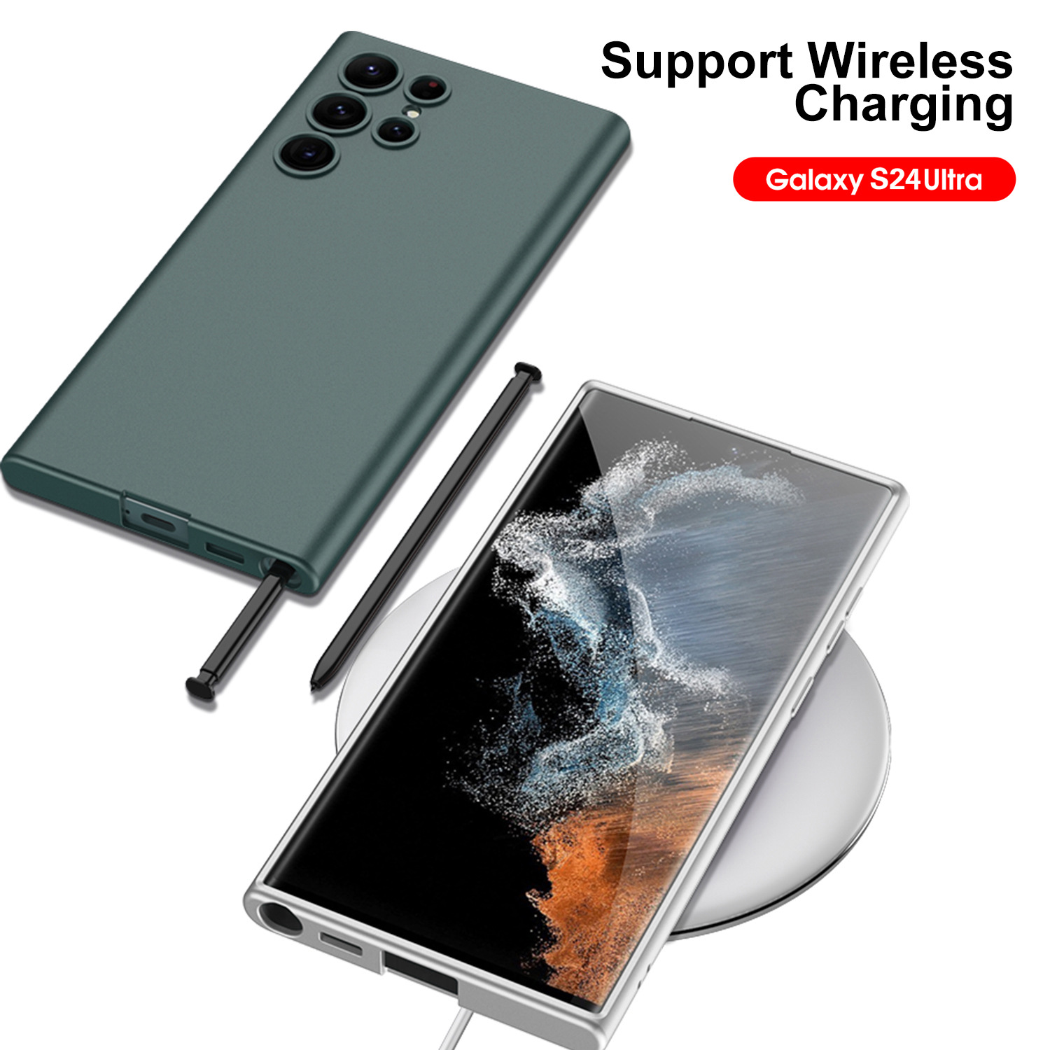 Suitable for Samsung Ultra phone S24 liquid skin feeling silicone protective case s24plus_voghion.com