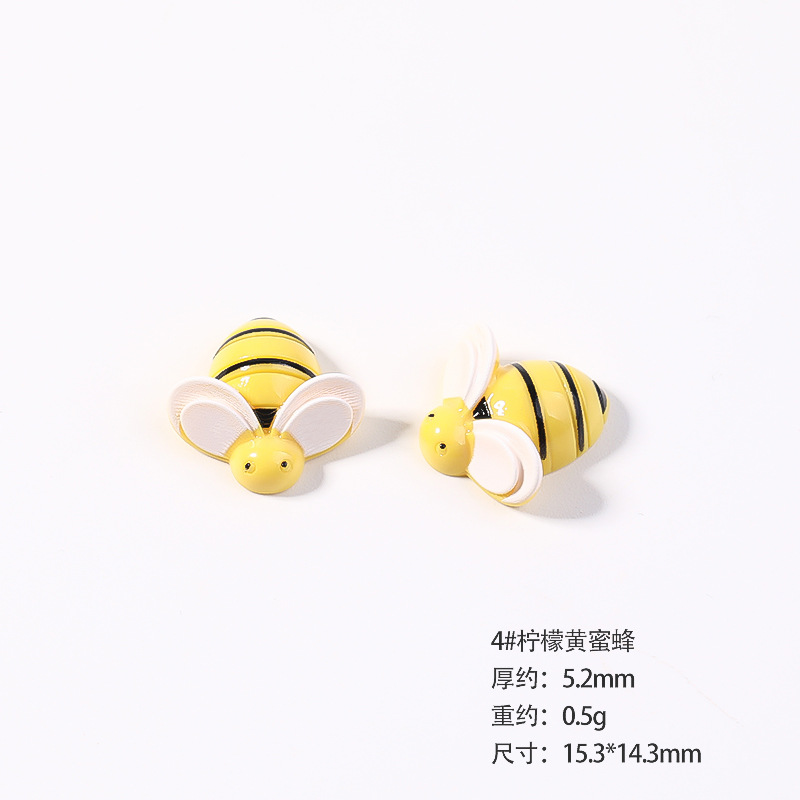 Resina accesorios de dibujos animados abeja tocado DIY accesorios de la joyería niños horquilla crema epoxi teléfono caso parche