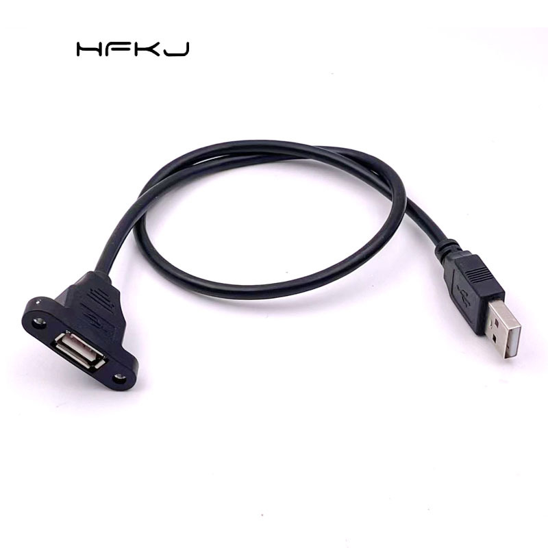 全包USB2.0公对母延长线带螺丝孔usb延长线可固定USB锁机箱面板线