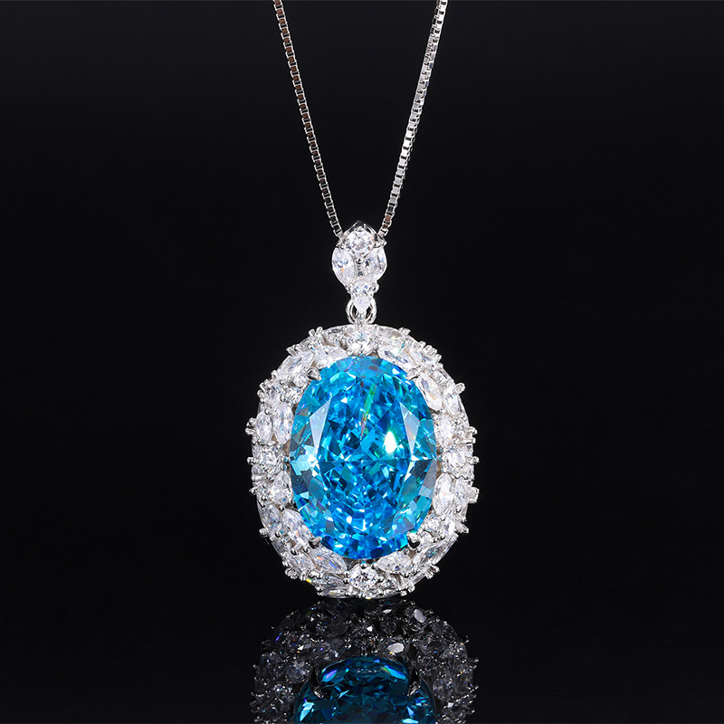 Zhuang Sheng joyería S925 plata retro moda Diamante de alto carbono de las mujeres huevo de Paloma 13*18 joyería de lujo colgante de las mujeres