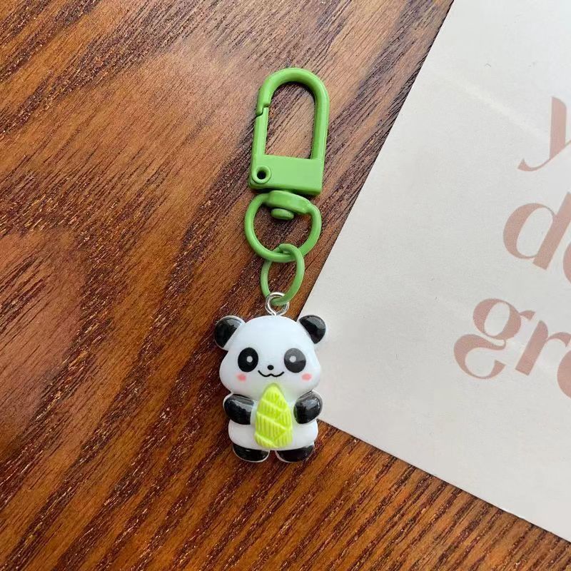 Caricatura panda bambú llavero auriculares accesorios colgantes accesorios para niñas DIY pareja amigos pequeños regalos