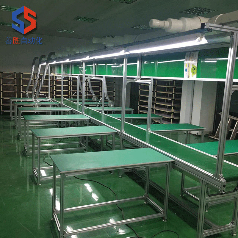 带飞机位电子厂装配组装流水线锂电池生产线防静电工业皮带输送线