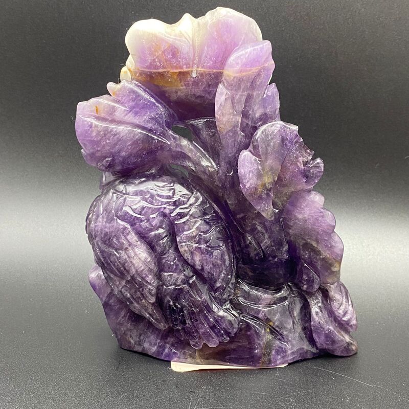 天然紫晶鹦鹉摆件精品水晶桌面摆件装饰水晶摆件直播专供 图 7